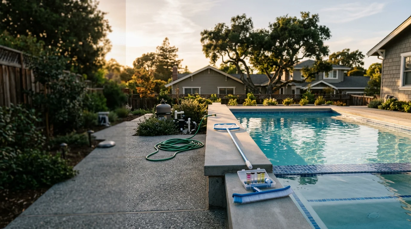 Pool construction and remodeling work in progress